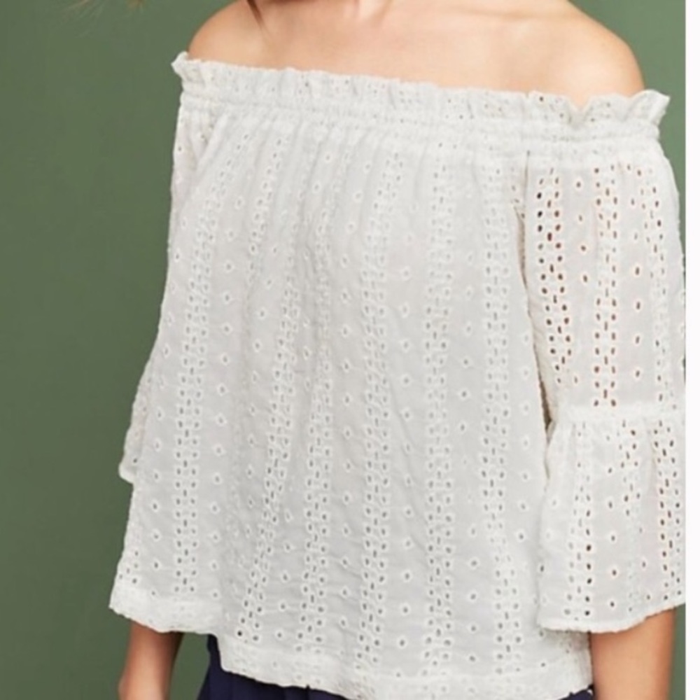 Anthro Floreat eyelet lace off the shoulder top